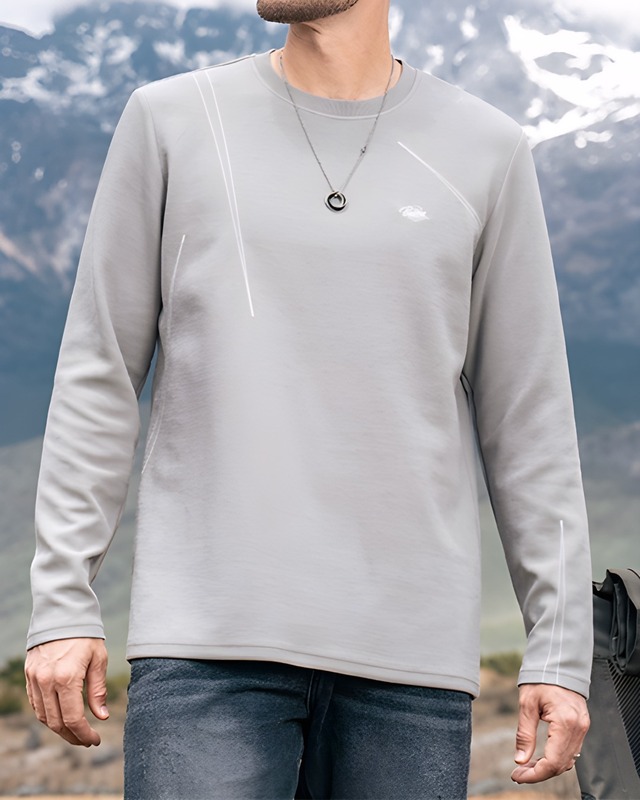 ステッチデザイン クルーネックスウェットシャツ 7色　E0109