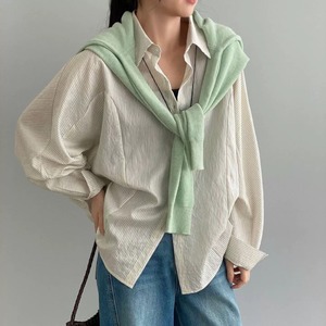 ボリュームスリーブ 長袖 シャツカラー シャツ 1col 232131