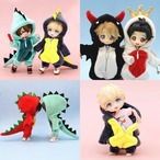 カスタムドール衣装 着ぐるみ OBITSU BODY11 オビツ11 恐竜 動物 悪魔 天使 フード パーカー