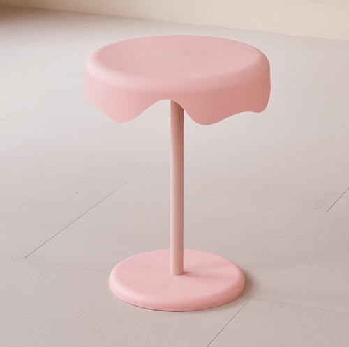 【韓国インテリア風】ドレープデザインラウンドサイドテーブル｜おしゃれで映える北欧風ミニテーブル 全4色展開