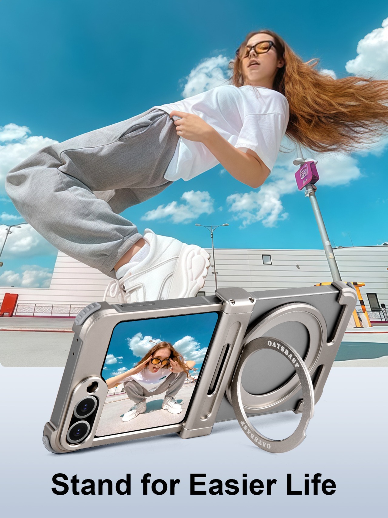 ◆Galaxy Z Flip 7/6◆ Ring Stand Aluminum Bumper Phone Case / リング スタンド アルミニウム バンパー スマホケース