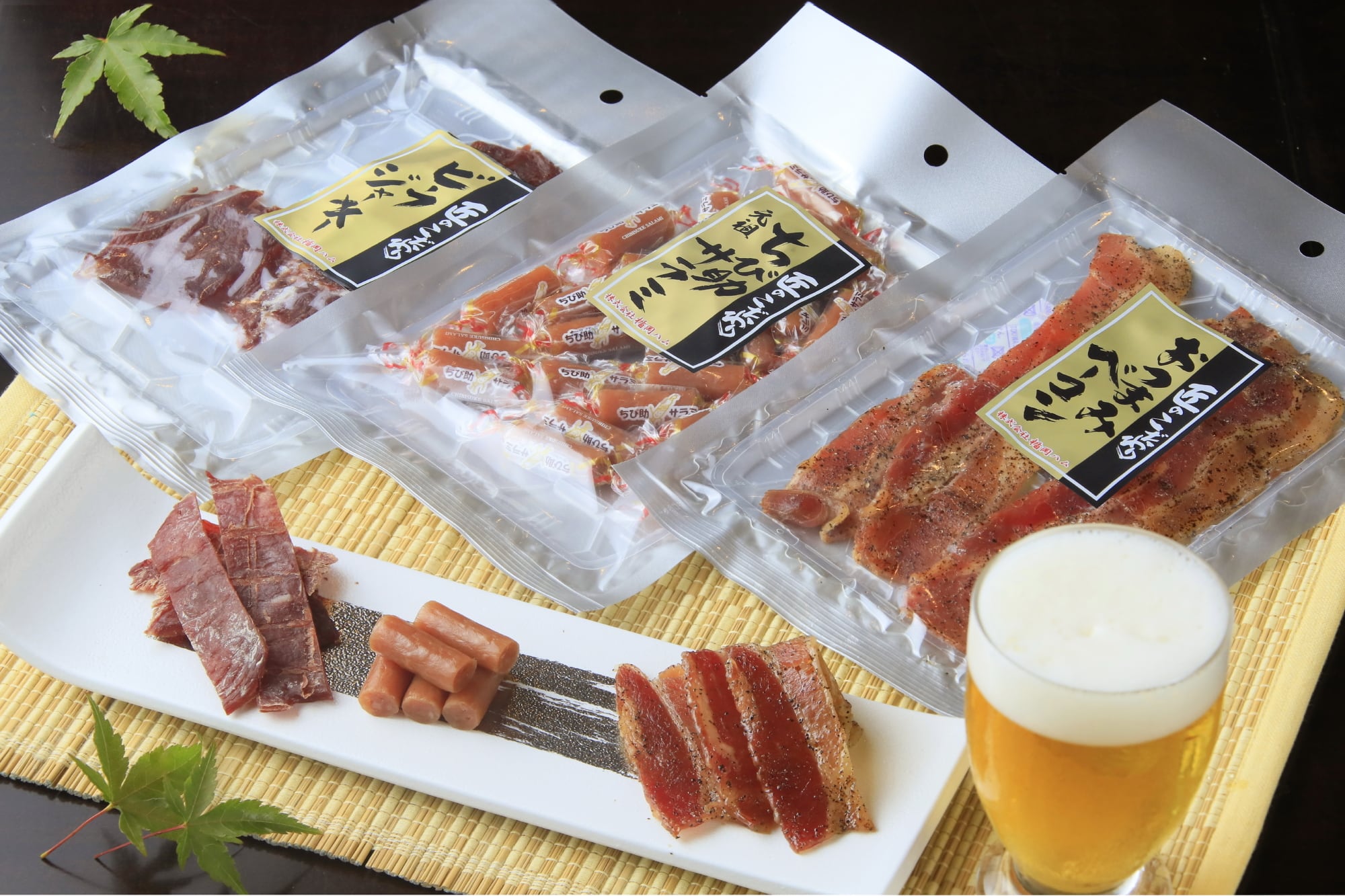 楯岡ハム おつまみ3種セット | 松伯亭あづま荘 楯岡ハム おつまみ3種セット | 松伯亭あづま荘
