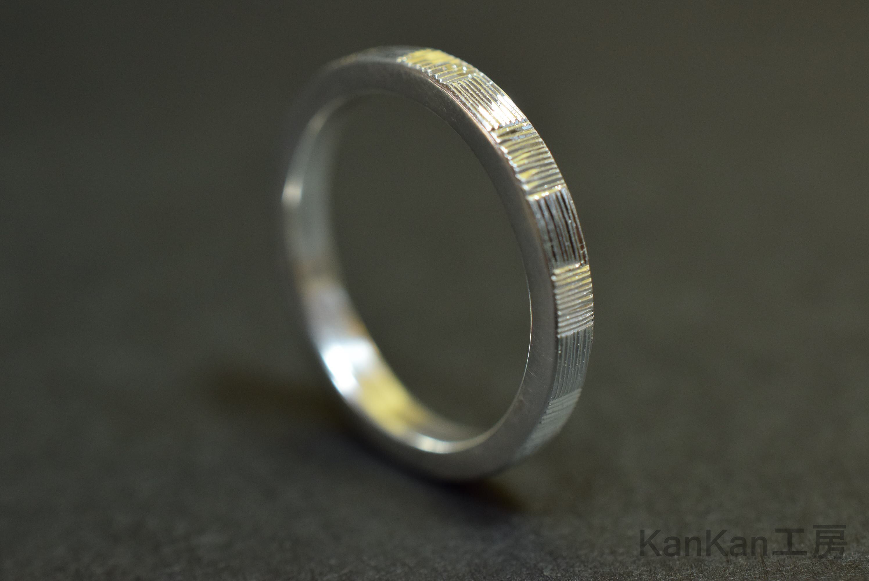 SVリング|市松・1列|平打ち・幅(約)2.5㎜