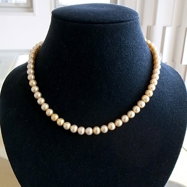 78オリジナル 本真珠イエローゴールドパールネックレスJAPON：¥22,000