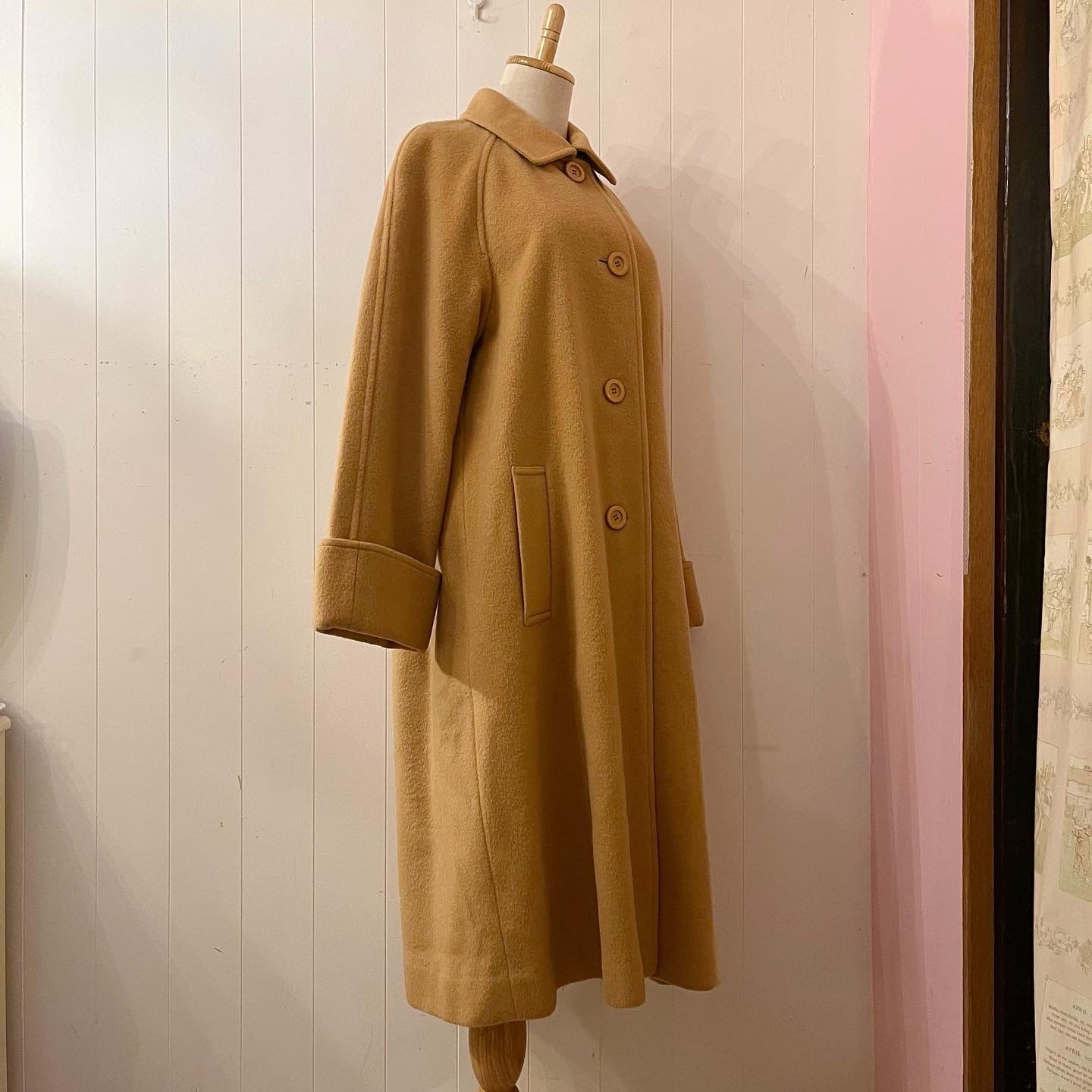 / camel beige raglan long coat