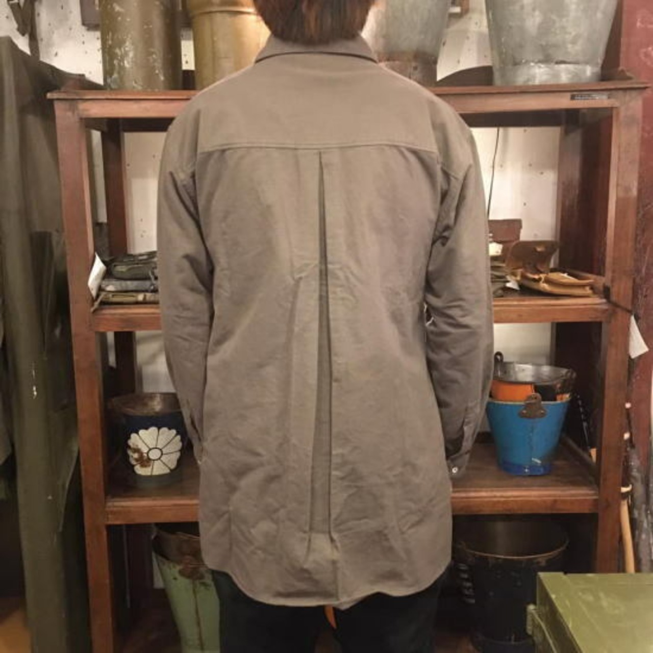 LOLO　綿ネル　シャツジャケット　チャコールグレー【送料無料】【SALE】