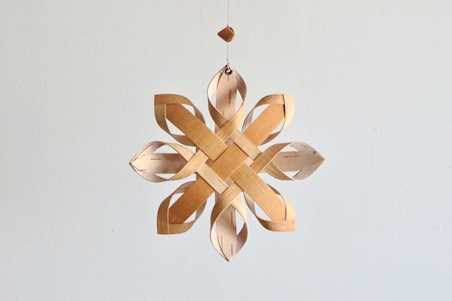 Näverslöjd ornament snowflake /  迫田希久 白樺のオーナメント 雪の結晶