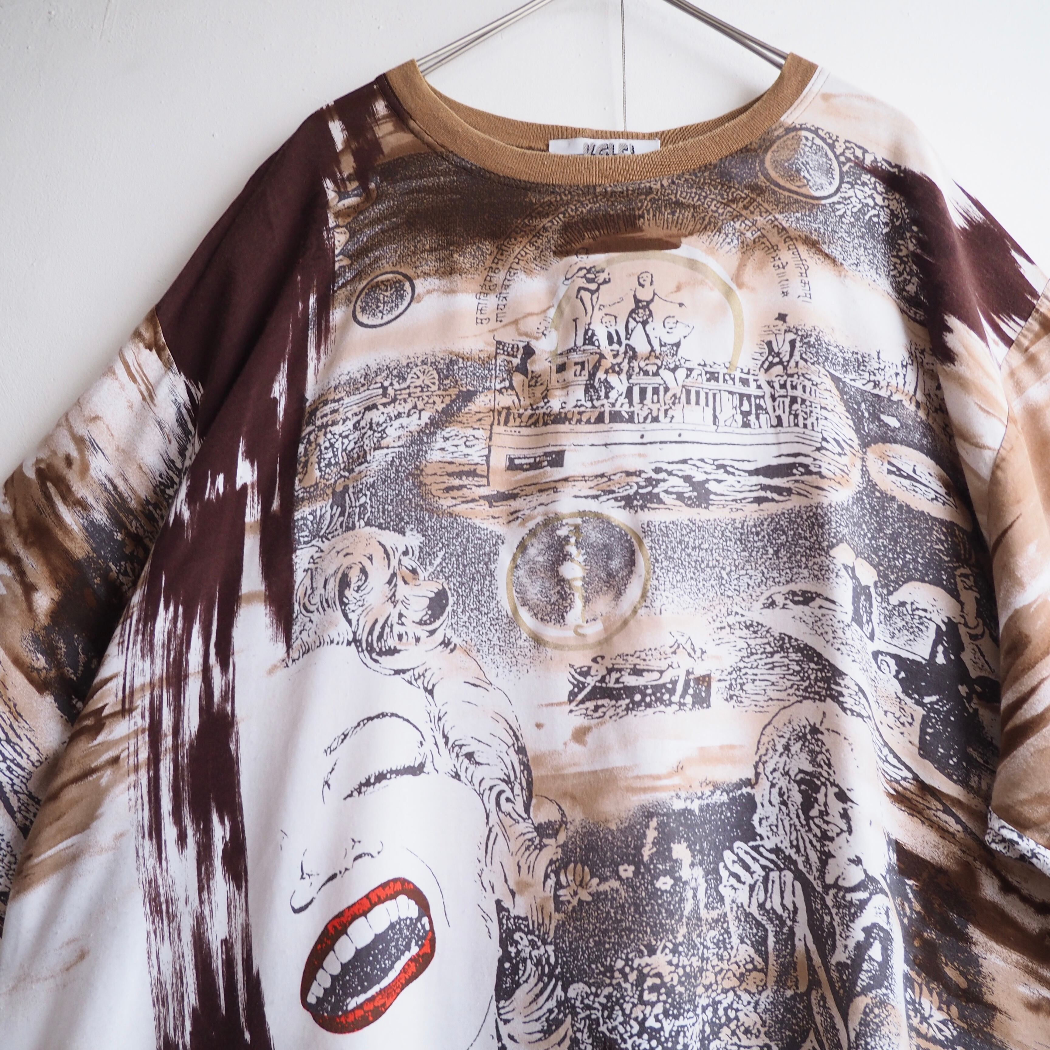 1980 - 90s ” Marilyn Monroe ” Modern Art printed Piece Dyeing vintage loose Rayon Tee