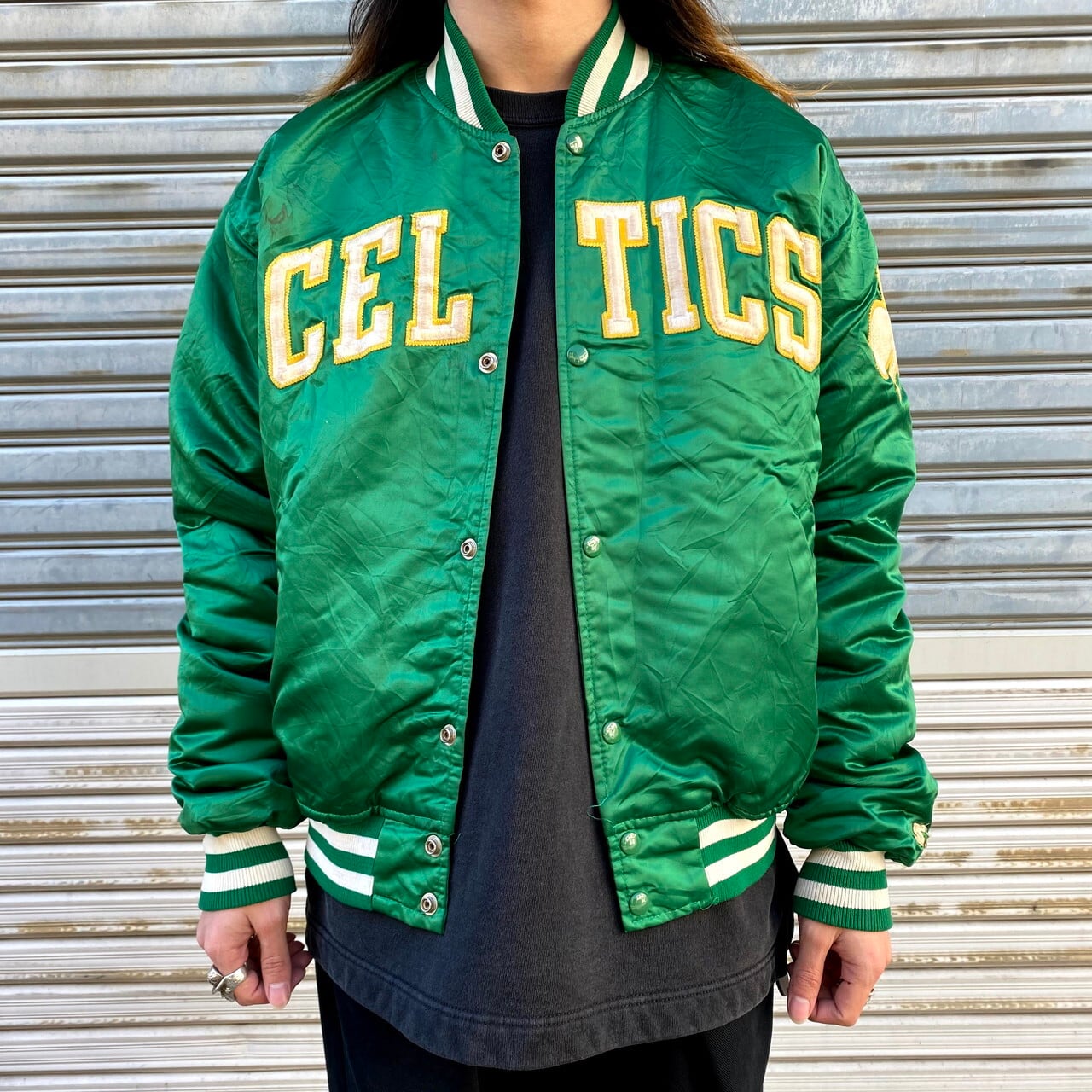 90s USA製 STARTER NBA セルティックス ナイロンスタジャン - スタジャン