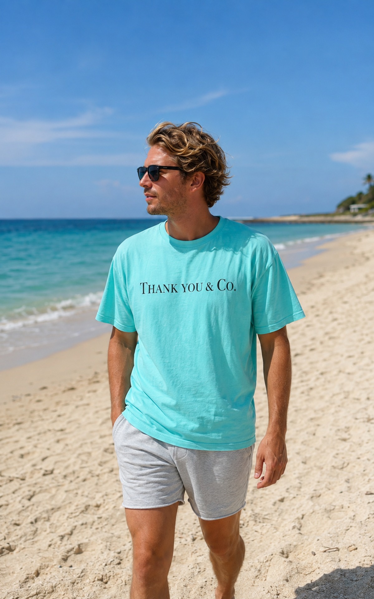 在庫限り・最終生産』THANK YOU & Co. Tシャツ ティファニーブルー