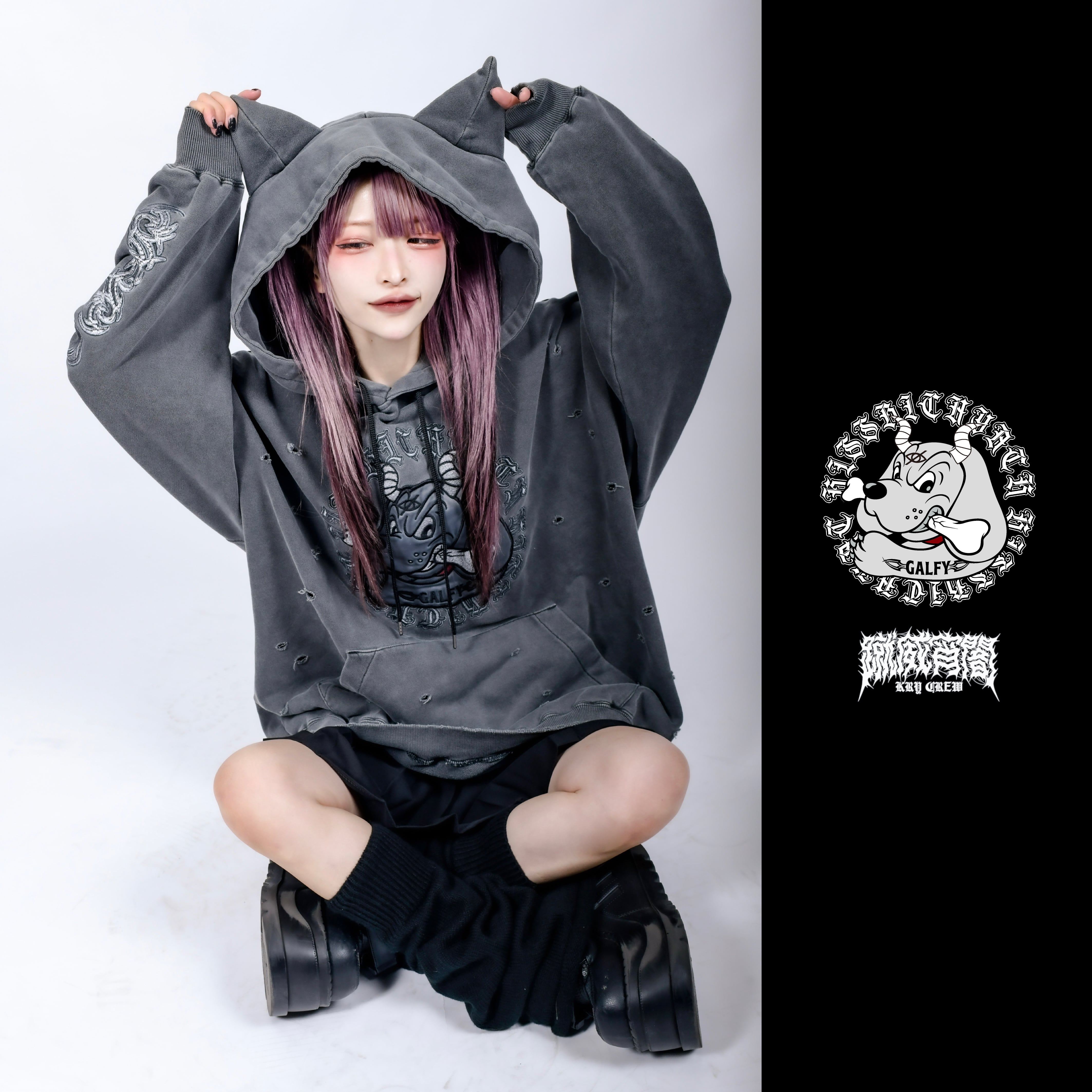 「ケモミミ染めボロパーカー」 | KRY clothing powered by BASE