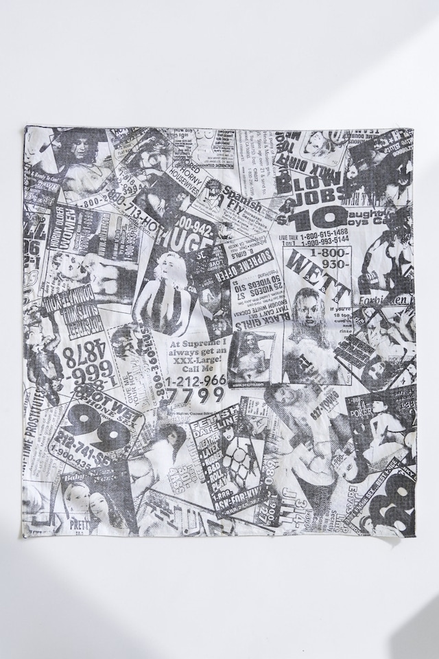 Supreme（シュプリーム）2002SS Porn Newspaper Ads Bandana ポルノ新聞広告バンダナ
