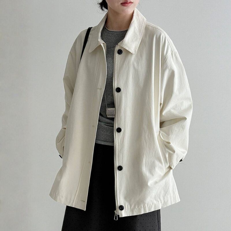 シャツカラー ダブルフラップコート N00295