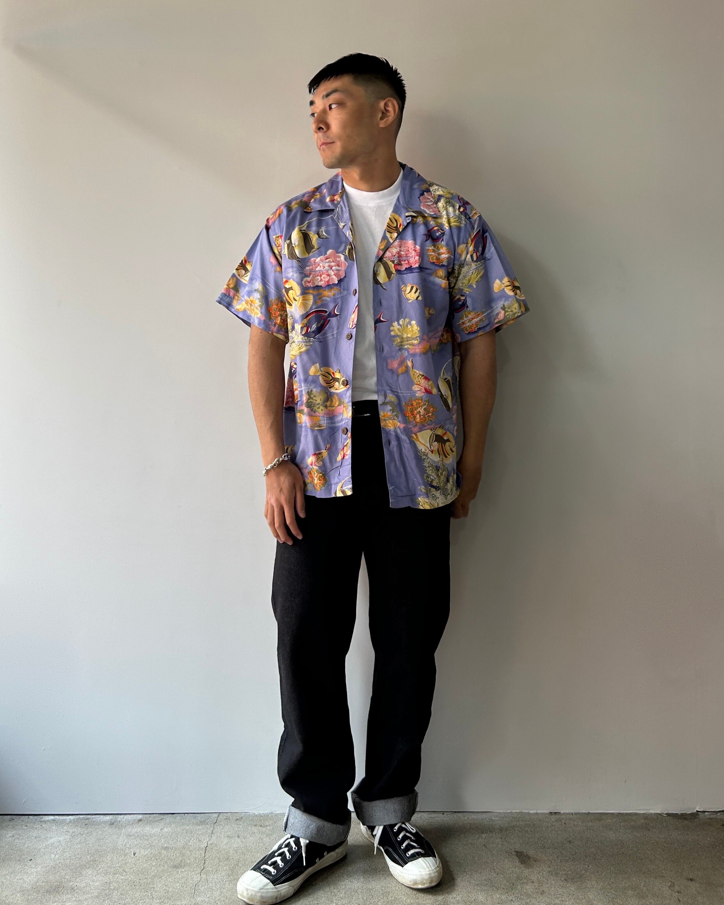 美品 Pataloha M 03年 熱帯魚 Patagonia パタゴニア アロハシャツ 総柄  