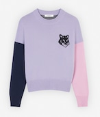 【23AW】MAISON KISTUNE メゾン キツネ / FOX HEAD INTARSIA COMFORT COLOR  BLOCK JUMPER