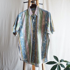 John Henry ストライプ柄シャツ 80-90's US [C2889]