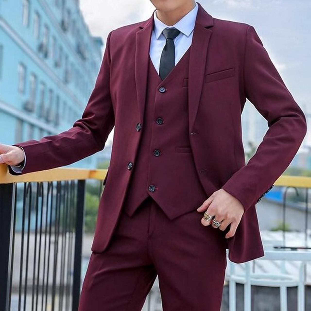 slim casual suit 2piece 00037