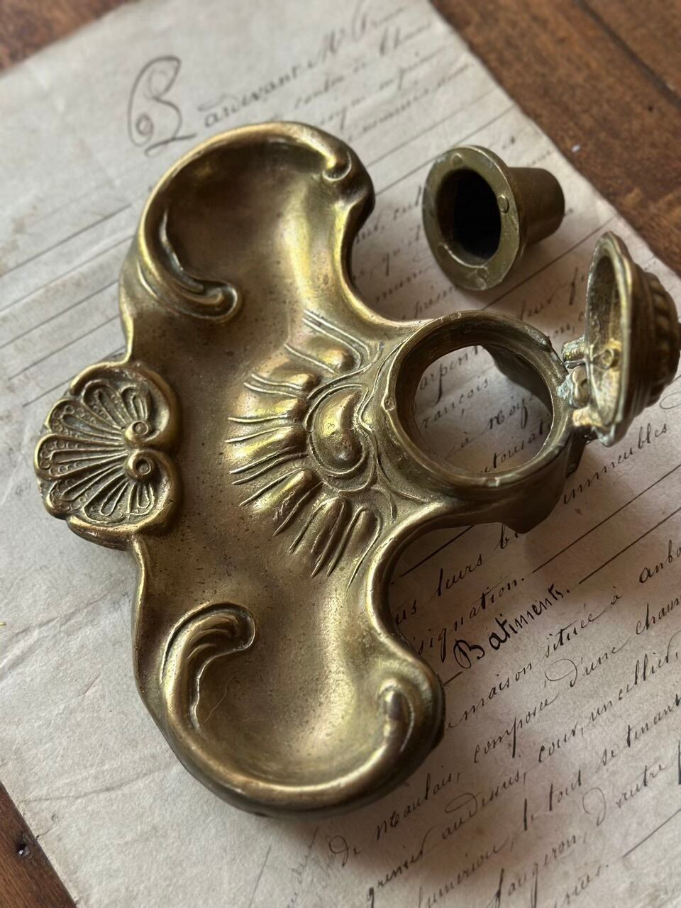 インクホルダー インク壺 インクウェル 貝殻モチーフ | Brocante de La