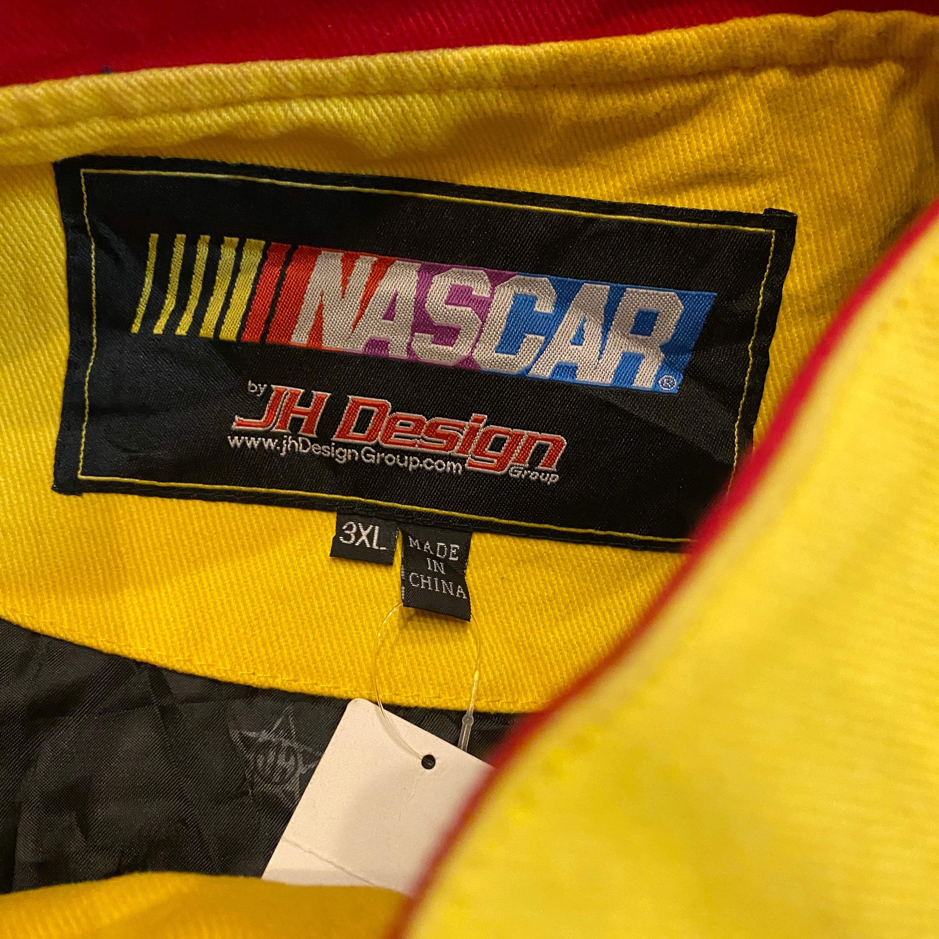 VINTAGE 90S NASCAR RACING JACKET 3XL YELLOW