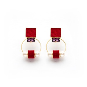 ESTELLE EARRING/RED SUEDE