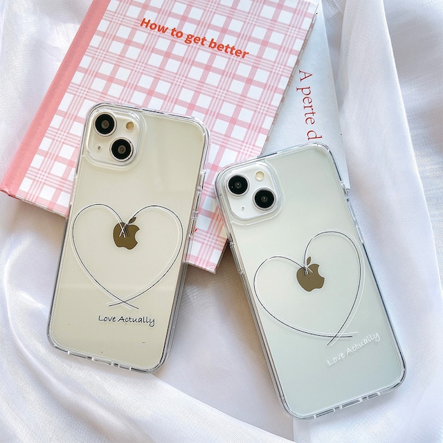 Big heart pattern clear iphone case