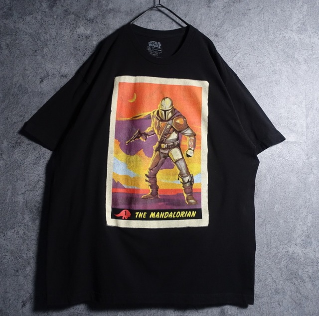 “STAR WARS” Black Mandalorian Art Print T-shirt