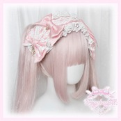 ♡【全9色】 クラシカルフリルレース ダブルリボンヘッドドレス yellow ♡