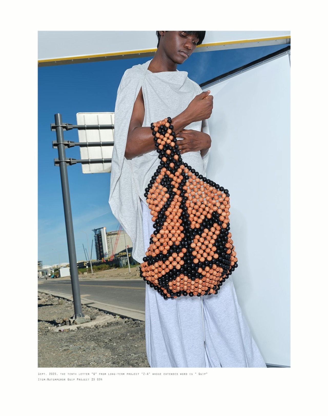 NUTEMPEROR Quip Project 034 Hand-Beaded Wood Tote