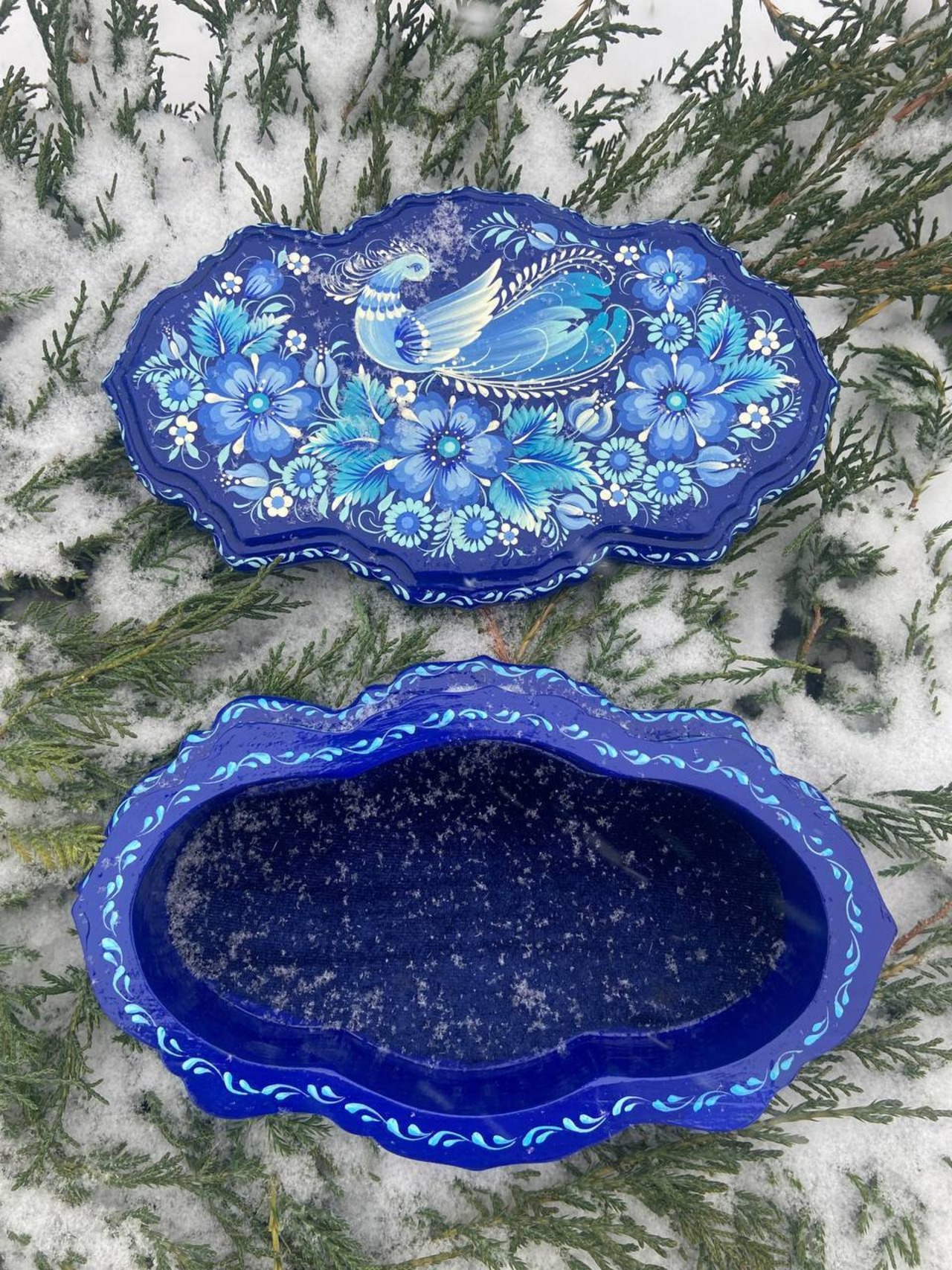 ペトリキウカ塗り　ジュエリーボックス 23cm（ティモシェンコ作）ウクライナ製 - 4