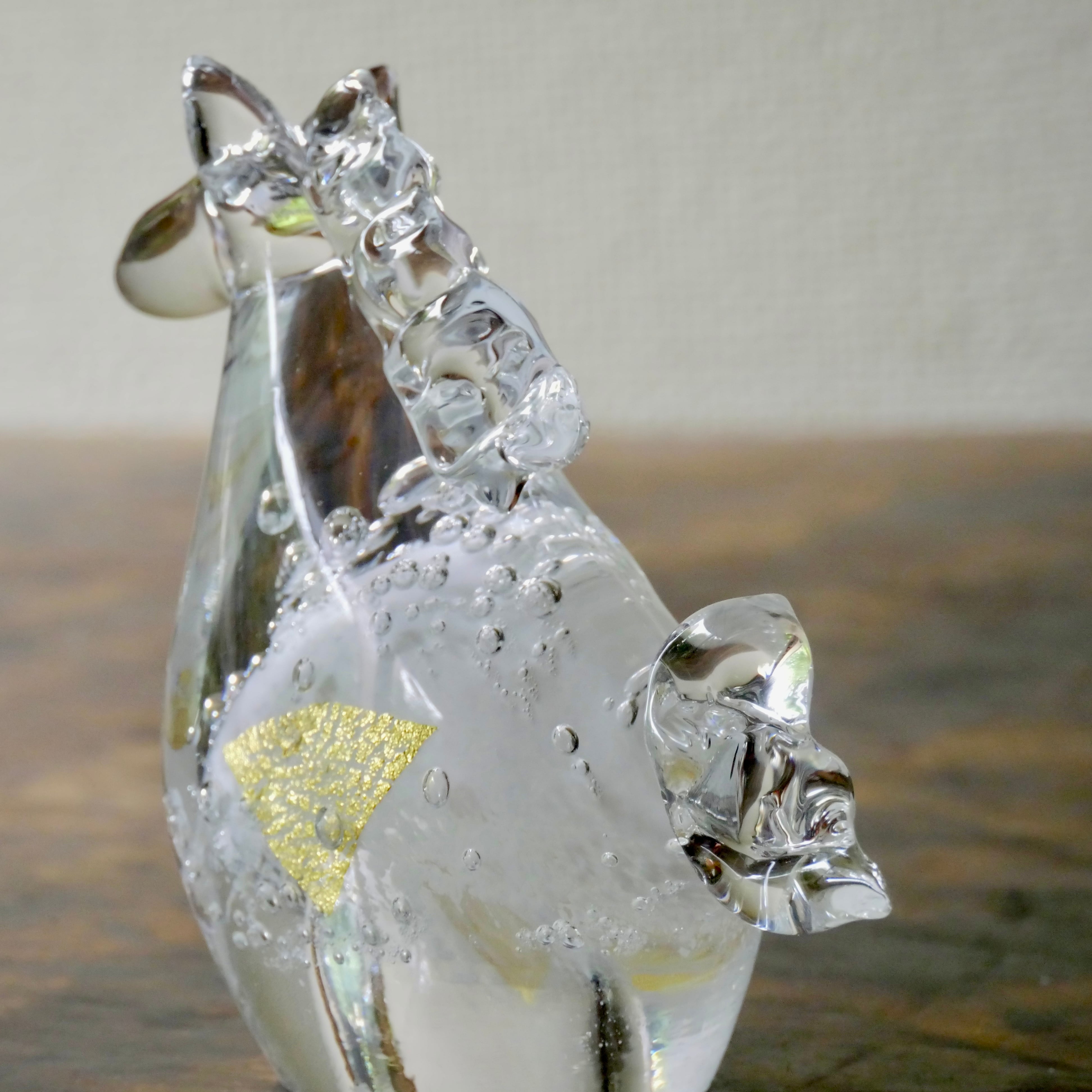 25冬】干支(高さ10cm) ガラス午L 白馬(ホワイト) | TSUNE;田中恒子の器