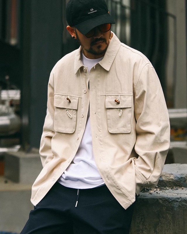 Oversized Work Shirt Jacket 　x00277
