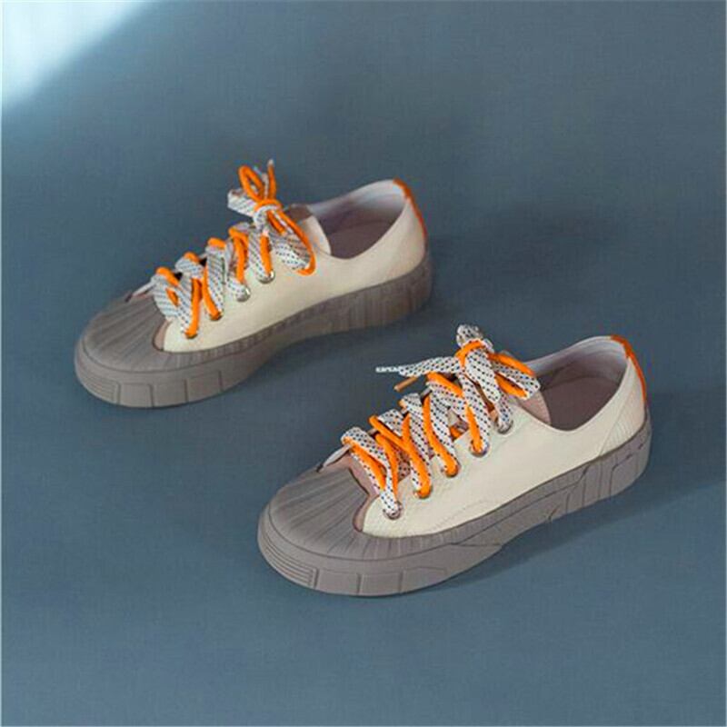 【新作】【送料無料】 カラープラットフォームレディースフラットシューズホワイトグリーンクロスストラップフラットヒール春秋レディースカジュアルシューズ 靴 スプリング 春物 オータム 秋物 10b377439176994