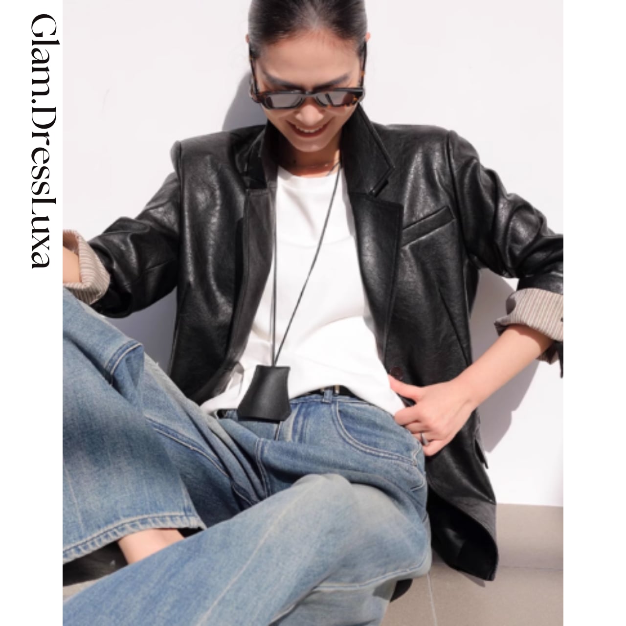 PUレザー ハンサムジャケット_K235