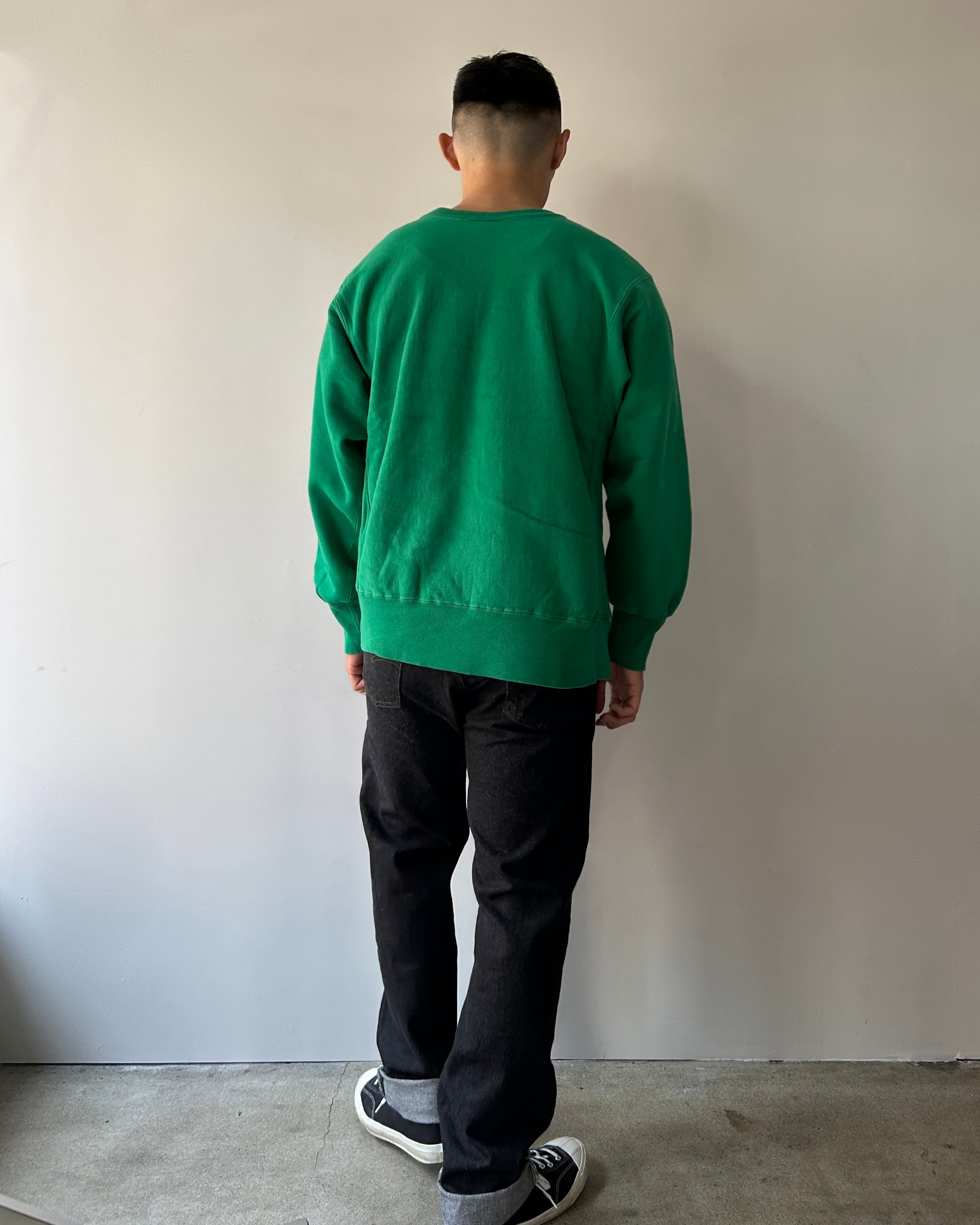 美品 80s 完全目無し L 緑 リバースウィーブ チャンピオン スウェット 