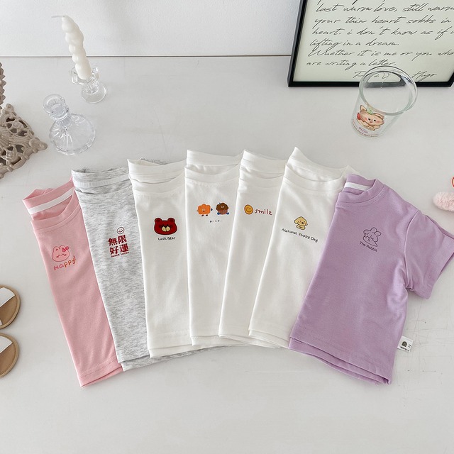 【BABY】アニマルスマイルフレンズプリント半袖Tシャツ - 9