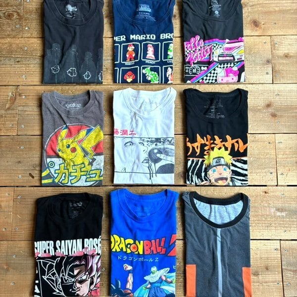 1点物◇孫悟空ドラゴンボールZ青プリントTシャツ古着メンズML