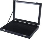 リングボックス　ネックレスボックス　リング収納　ネックレス収納　リング　指輪　ネックレス　ジュエリー　宝石　ボックス　オープンボックス　蓋付き　ガラス　ロック付き　大容量　コンパクト　積み重ね可能　黒革　高級感　２種類