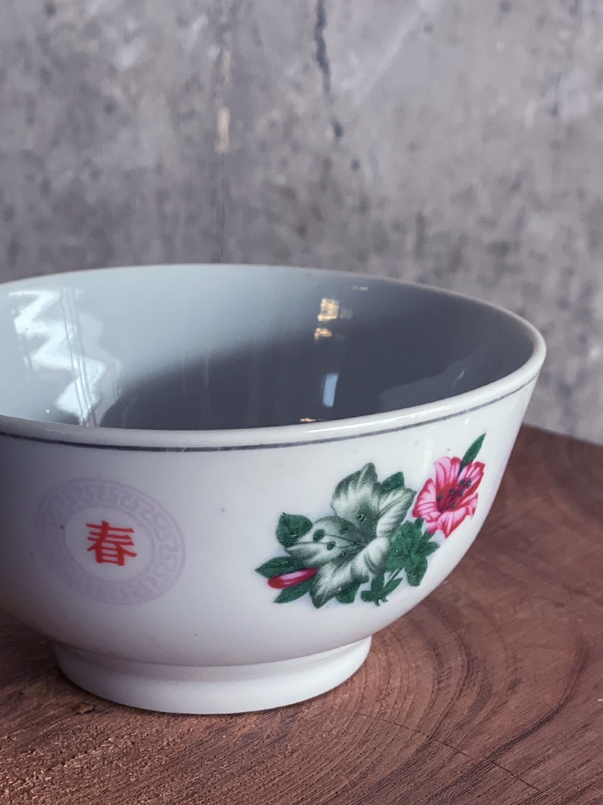 中国製造／「四季如春」喇叭花ヴィンテージ茶碗 | 333 & tay