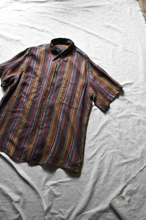 Italy multi-colored stripe Lien shirt