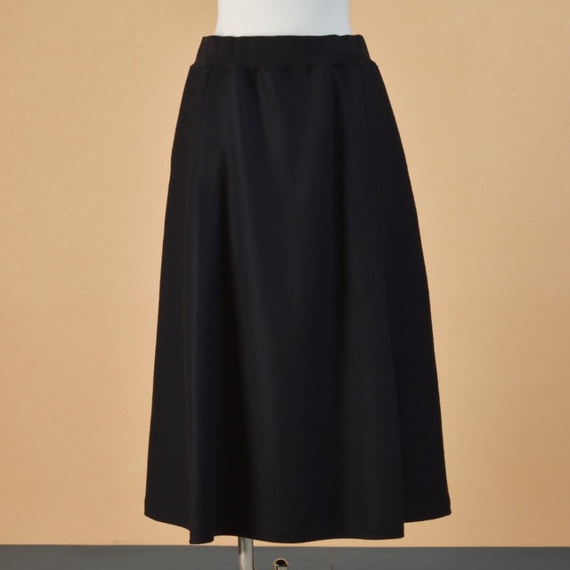 Fabrique en planete terre ファブリケアンプラネテール　メルトンボックスプリーツスカート・ブラック　軽くて伸縮性の有るオリジナルメルトンを使用【送料無料】