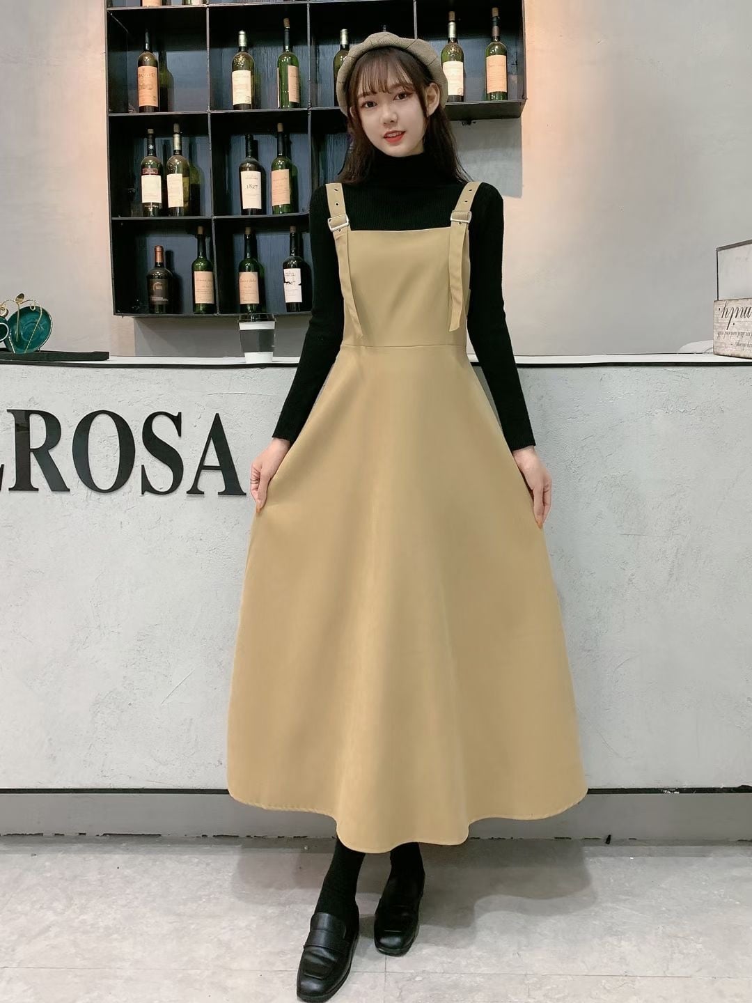 ショルダーベルトオールインワンワンピース