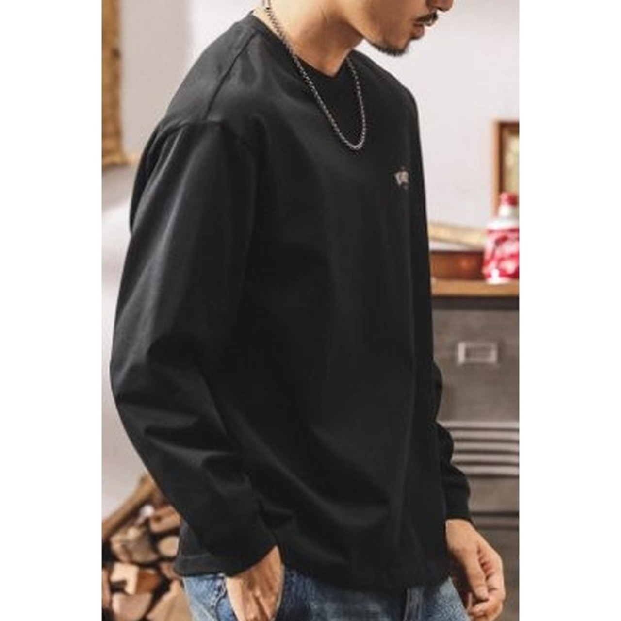 Back Print Crew Neck Long Sleeve T-Shirt ◇H0822