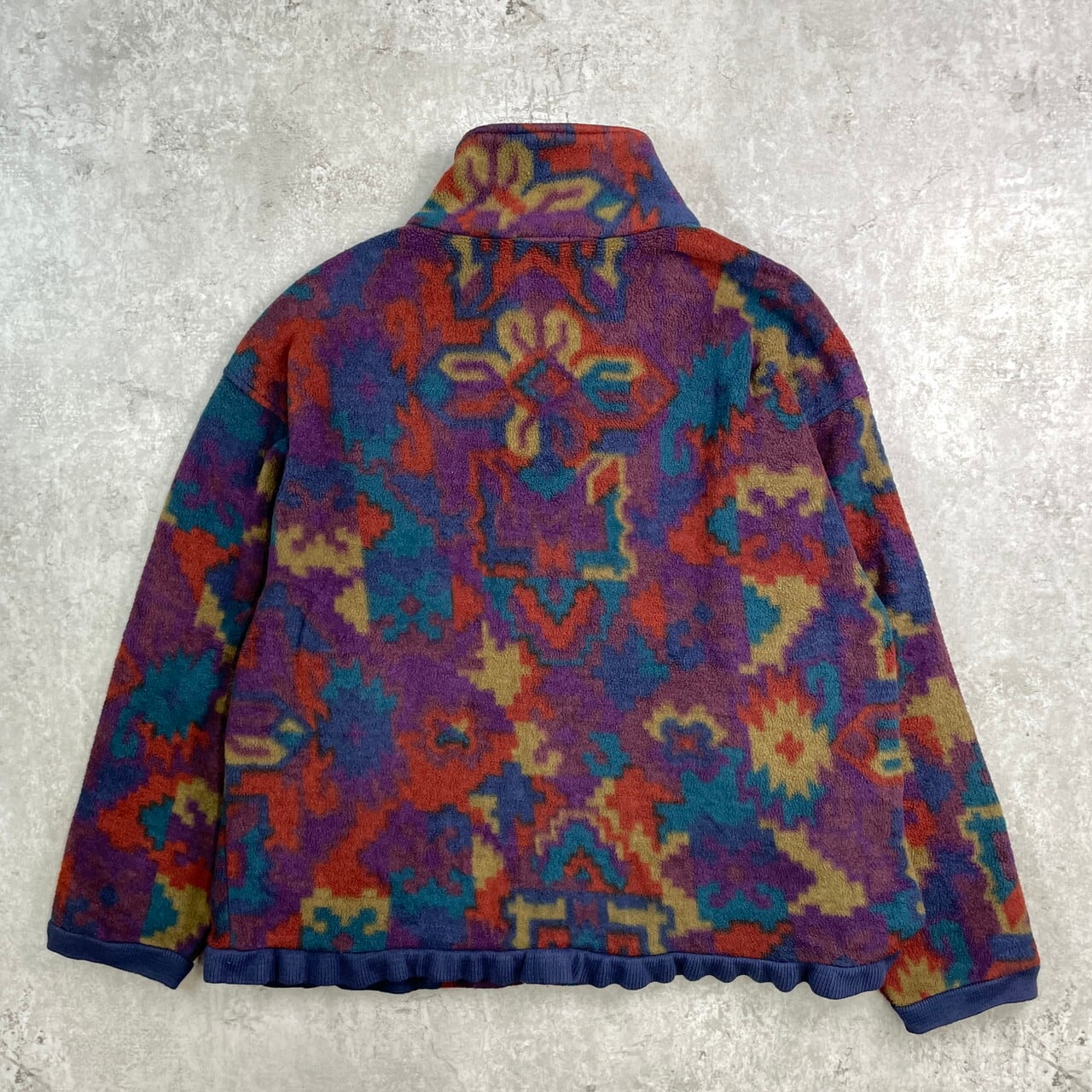 レア　90s lands end 総柄フリース 90年代 USA製 LANDS' END ランズエンド 総柄 フリースジャケット