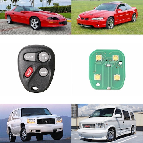 リモコンキー 4ボタン ABO1502T 315MHz Buick Cadillac Chevrolet GMC Oldsmobile Pontiac Saturn オールズモビル キャデラック サターン シボレー ビュイック ポンティアック