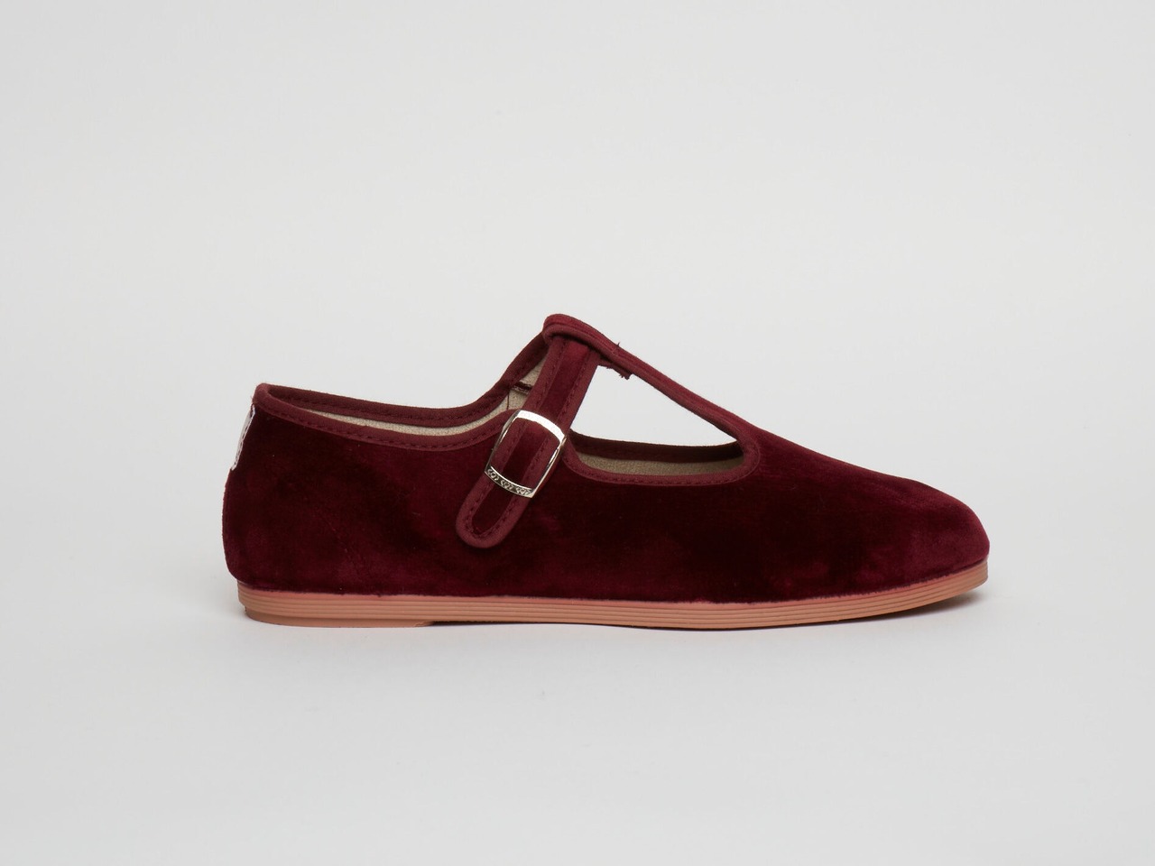 〈 La Cadena 〉 SANDALIA ALTA T STRAP VELOUR   / BORDEAUX / 14~16.5cm