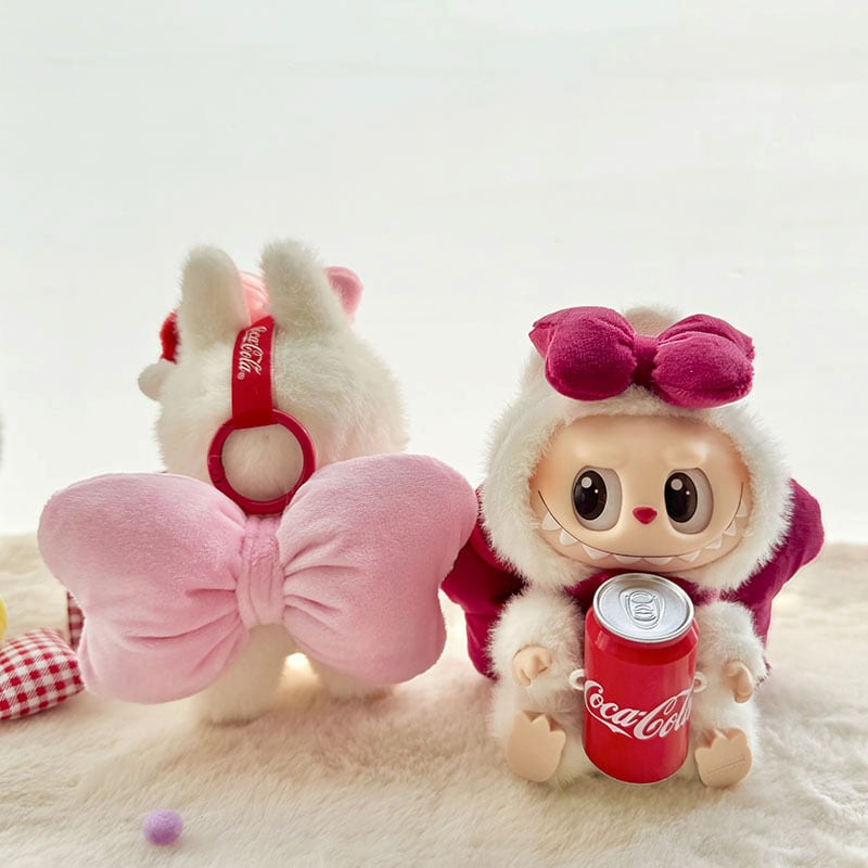 【あかねサマ専用】ZIMOMO LABUBU ぬいぐるみピンクリボン LABUBU ラブブ リボン ピンク リボンセット コスチューム 着せ