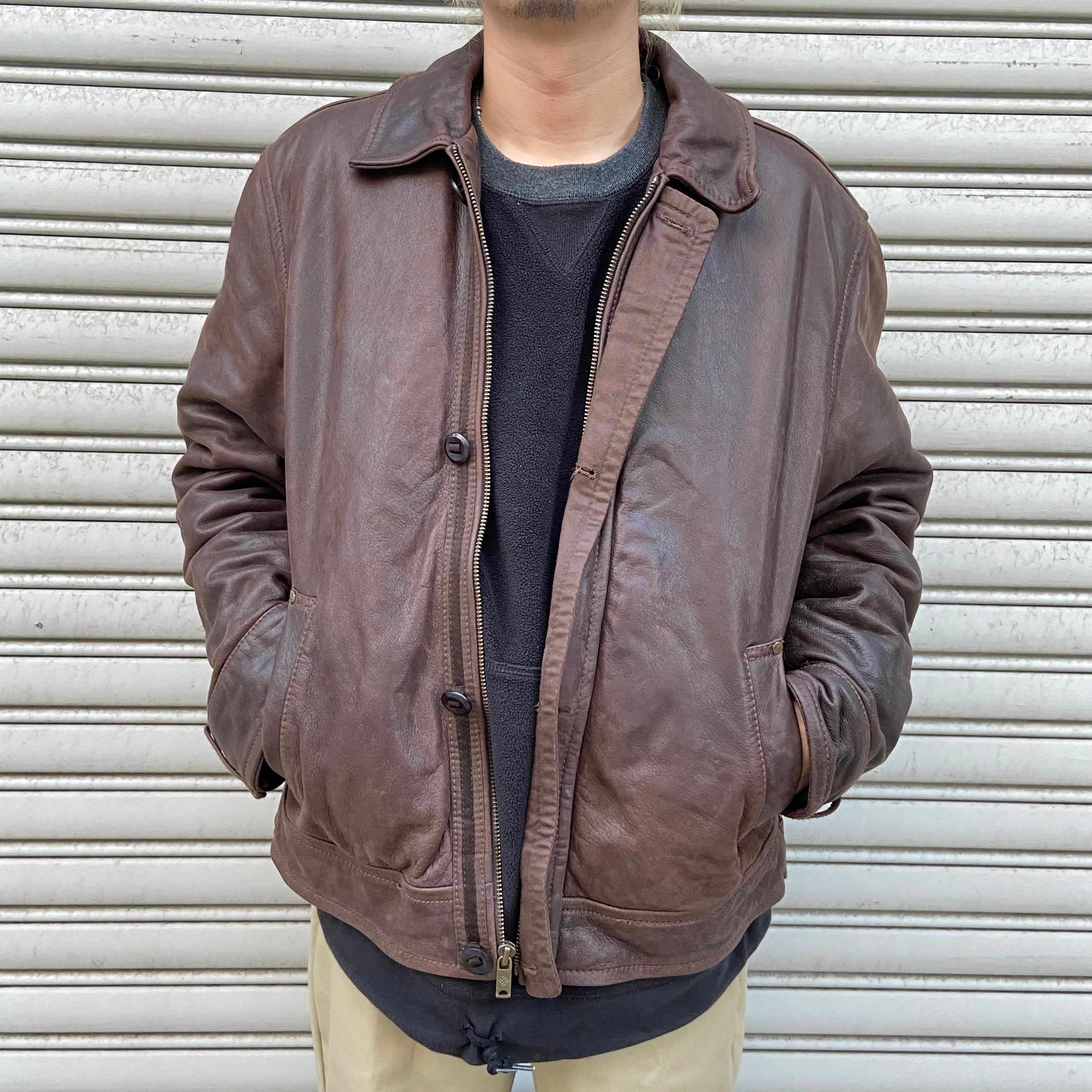 Columbia Leather jacket  レザーミリタリージャケット