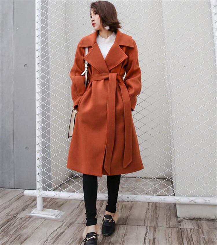 ランタンスリーブ コート 中・長セクション 厚手 ストリート 単体ボタン