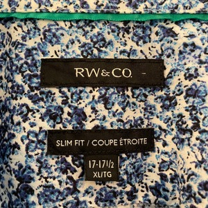 【RW&Co】柄シャツ 長袖シャツ 個性派 花柄 アメリカ古着  XL