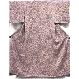 着物・小紋・自然植物文様・紫系地・No.200701-1653・梱包サイズ80